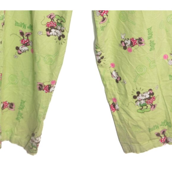 Disney Size M(8/10) "Sugar Mama" Minnie Mouse Pajama Pants Size L Green - Picture 8 of 8